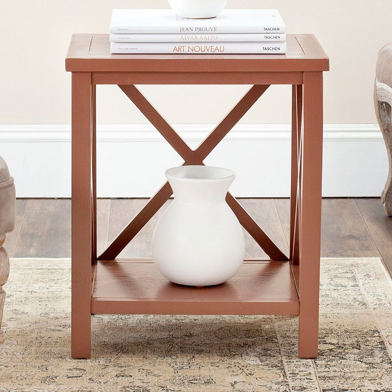 Safavieh Candence Cross Back End Table, Brown