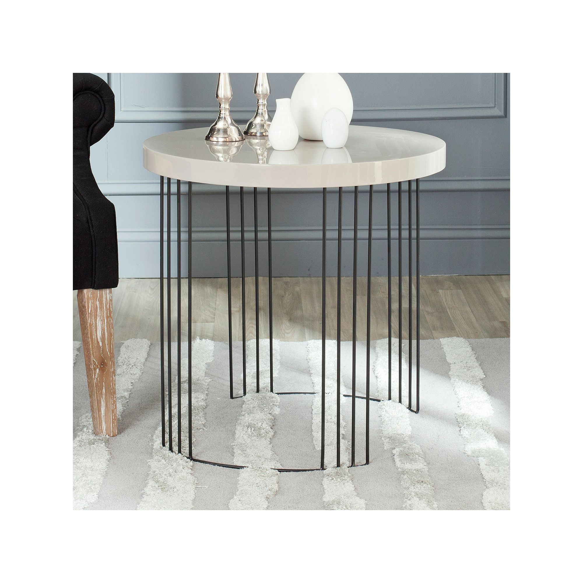 Safavieh Kelly Side Table, Taupe Black