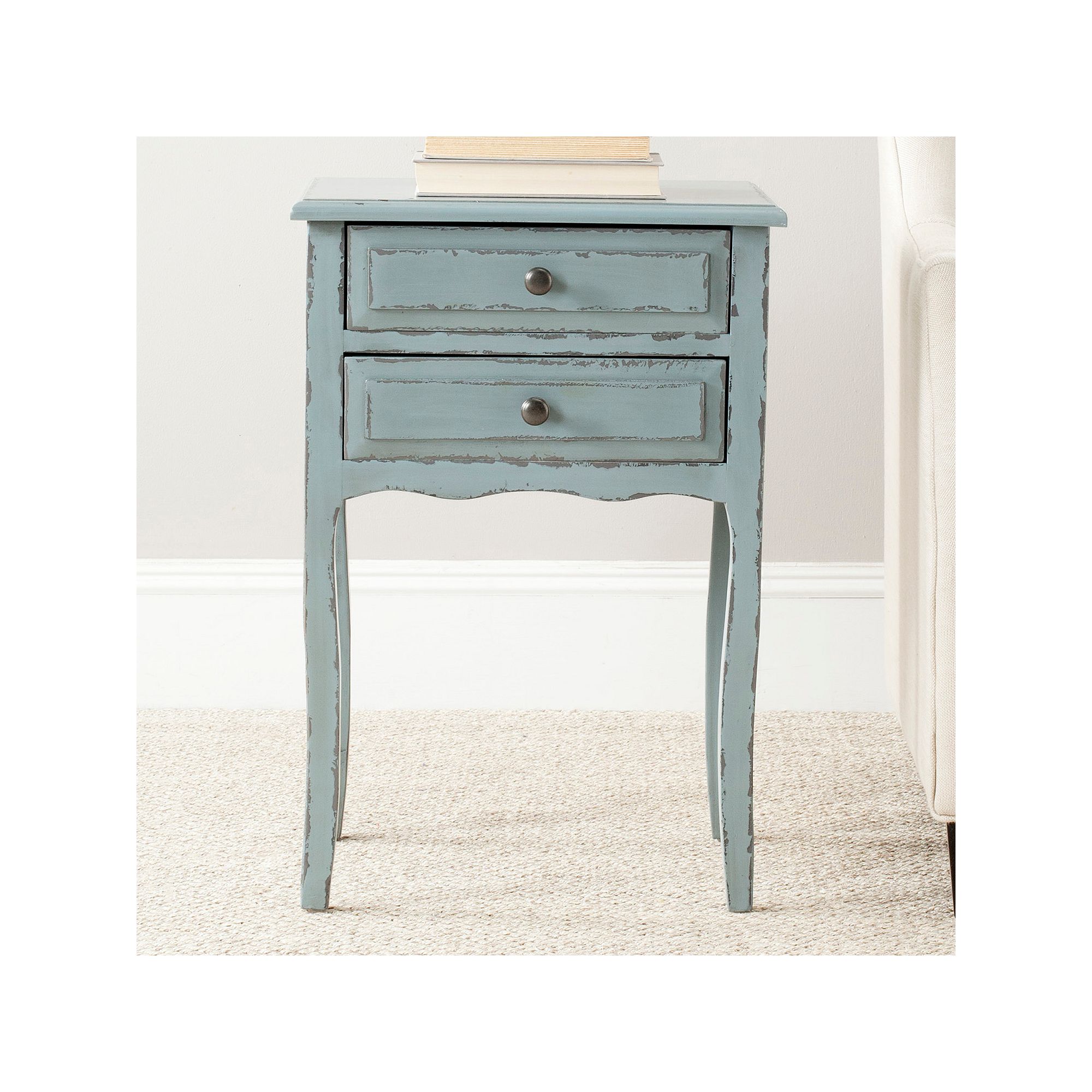 Safavieh Lori End Table, Distressed Pale Blue