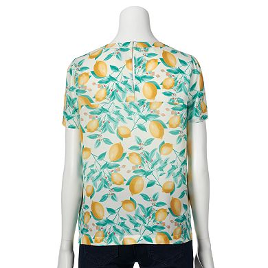 ELLE™ Print Ruffle Crepe Top - Women's