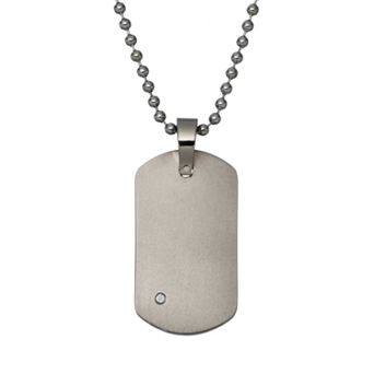 Gold LLC Diamond Accent Titanium Dog Tag - Men