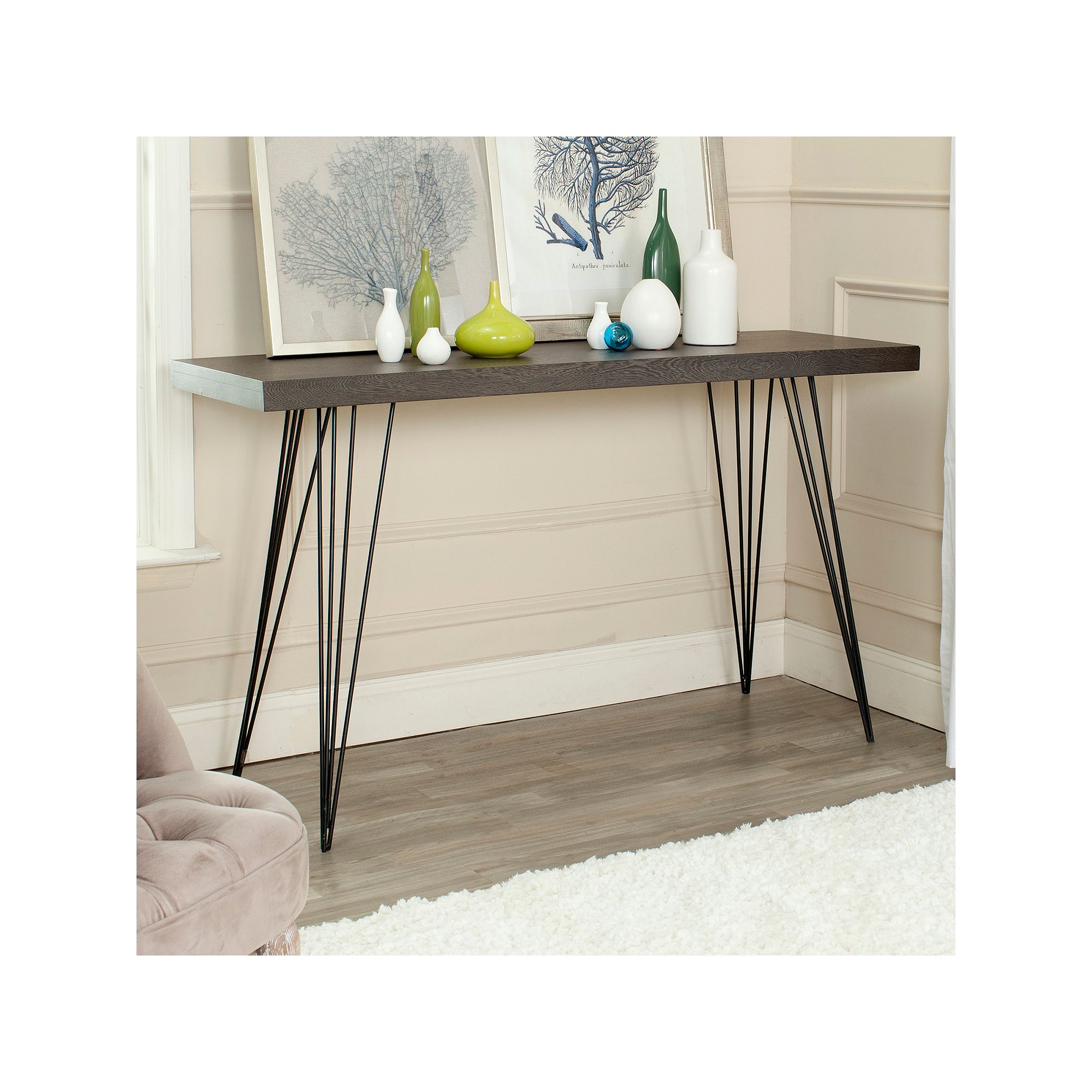 Safavieh Wolcott Console Table, Dark Brown Black
