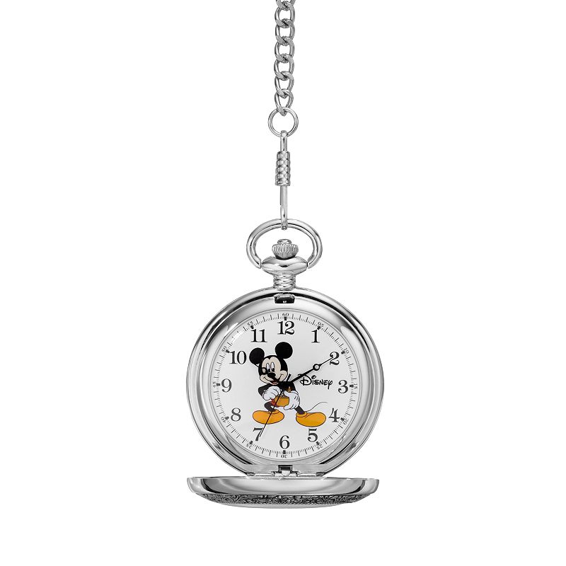 Disneys Mickey Mouse Mens Pocket Watch, Grey