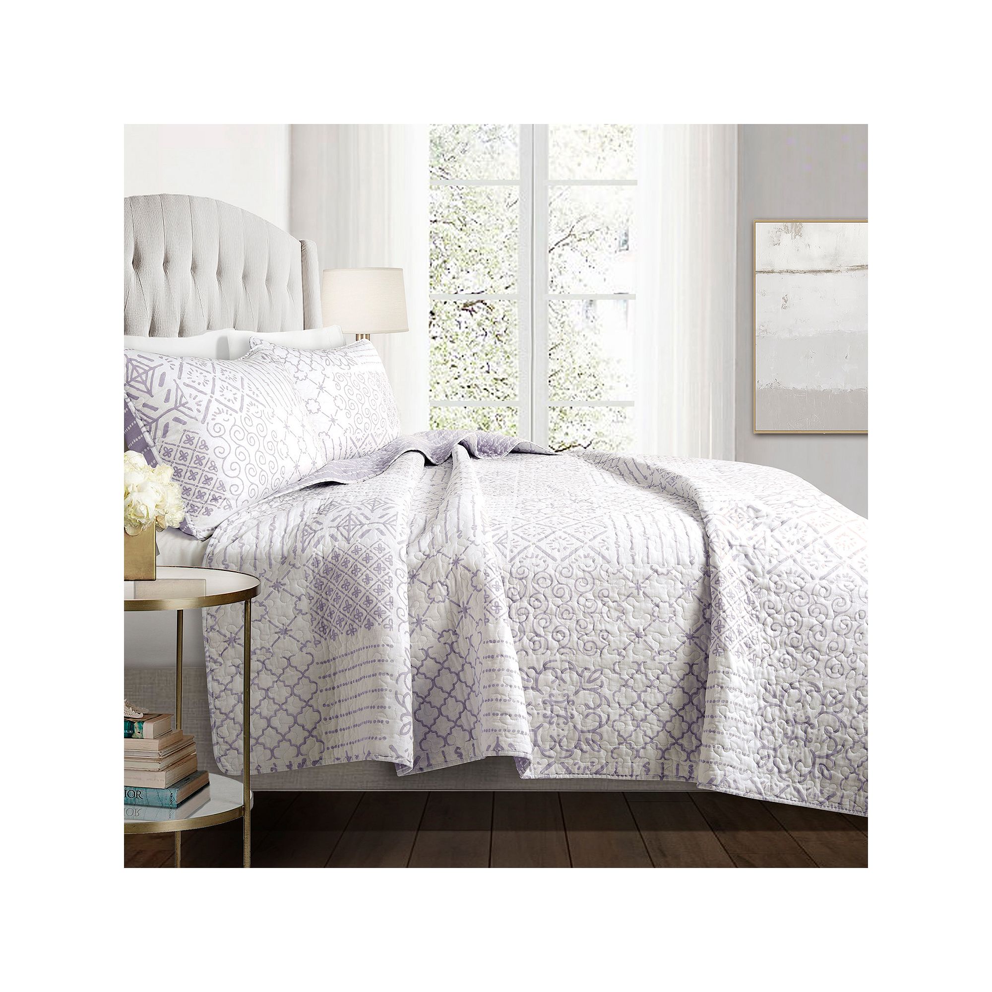 Lush Decor Monique Quilt Set, Purple