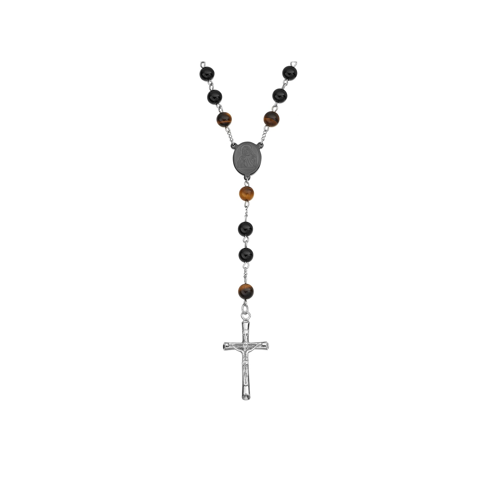 Tigers Eye Stainless Steel Rosary - Men, Mens, Size: 24, Multicolor
