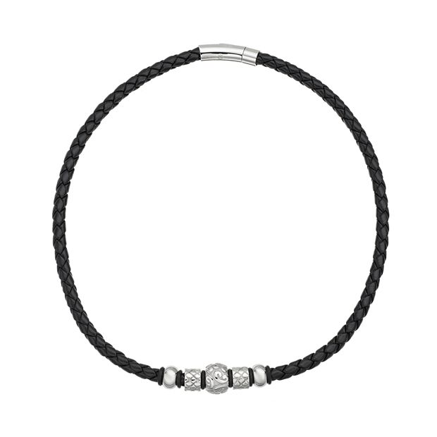 Mens Leather Choker Mens Black Leather Choker Mens Pendant 