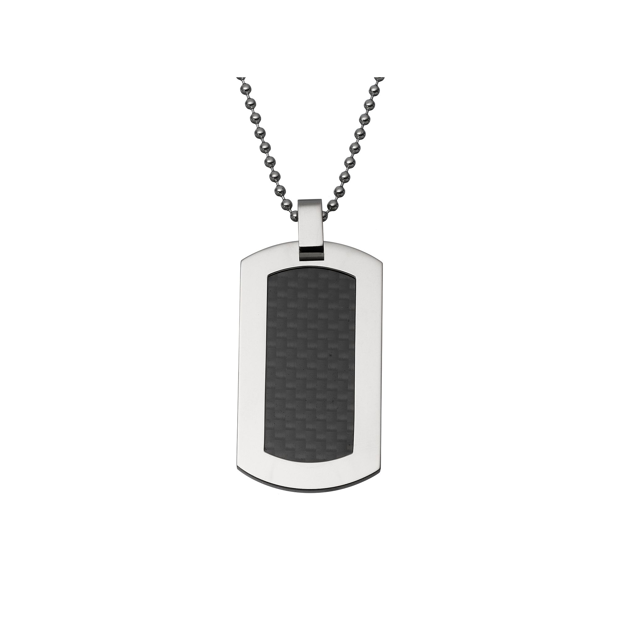 Titanium and Carbon Fiber Dog Tag - Men, Mens, Size: 24, Grey