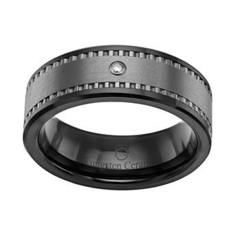 Gold LLC Diamond Accent Black Ceramic and Tungsten Band - Men