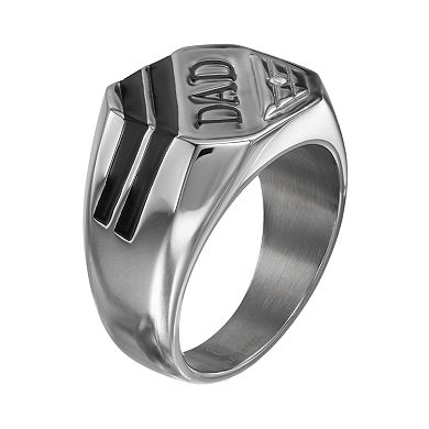 Diamond Accent Stainless Steel "Dad" Ring