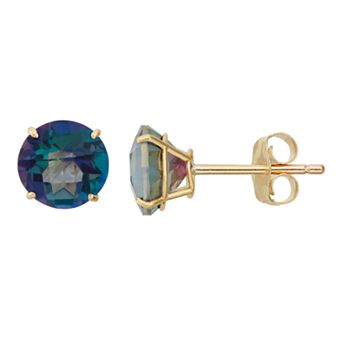 Mystic Topaz 10k Gold Stud Earrings