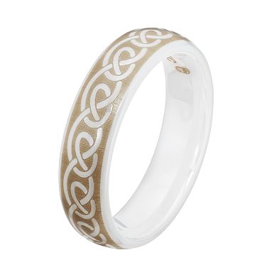 White Ceramic Infinity Band - Men