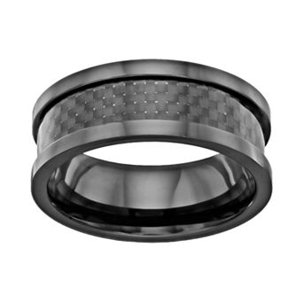 Gold LLC Men's Black Ceramic & Carbon Fiber Band