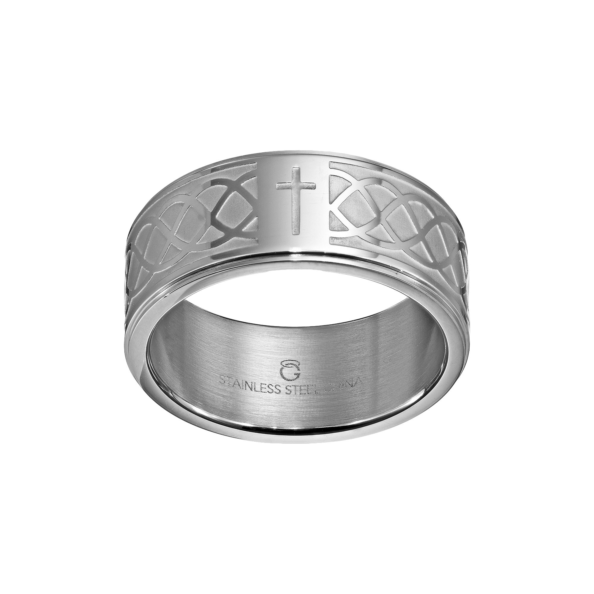 Stainless Steel Infinity Band - Men, Mens, Size: 7, Grey