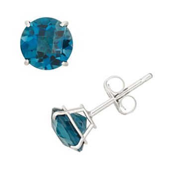 Designs by Gioelli London Blue Topaz 10k White Gold Stud Earrings