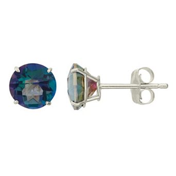 Mystic Topaz 10k White Gold Stud Earrings