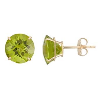 Peridot 10k Gold Stud Earrings