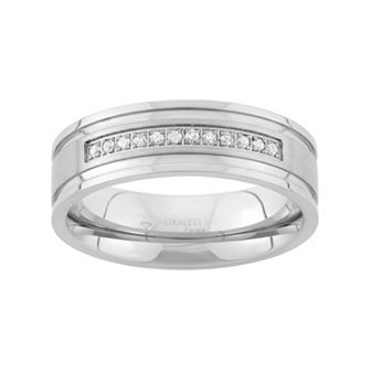 Steel Nation 1/6 Carat T.W. Stainless Steel Wedding Band - Men
