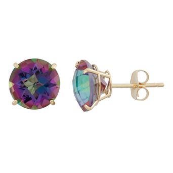 Mystic Topaz 10k Gold Stud Earrings