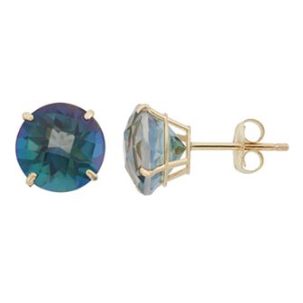 Mystic Topaz 10k Gold Stud Earrings