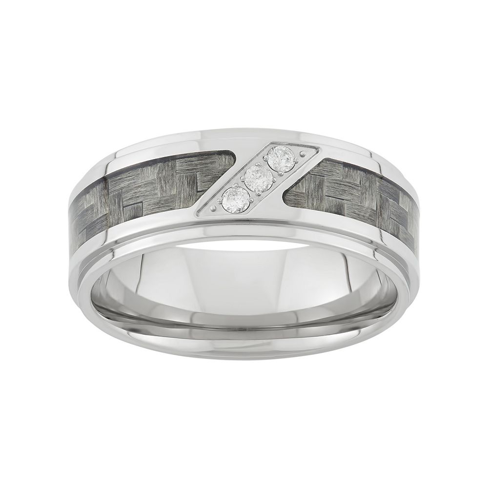 Steel Nation 1/10 Carat T.W. Diamond Stainless Steel and Carbon