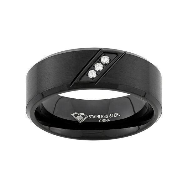 Kohls mens black on sale wedding bands