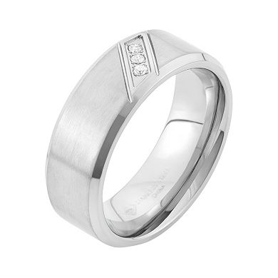 Diamond Accent Stainless Steel Wedding Band - Men