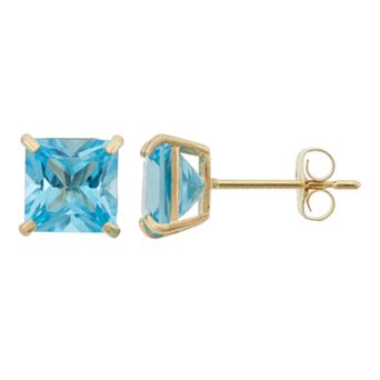 Designs by Gioelli Swiss Blue Topaz 10k Gold Stud Earrings