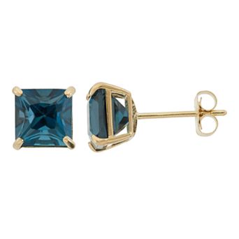 Designs by Gioelli London Blue Topaz 10k Gold Stud Earrings