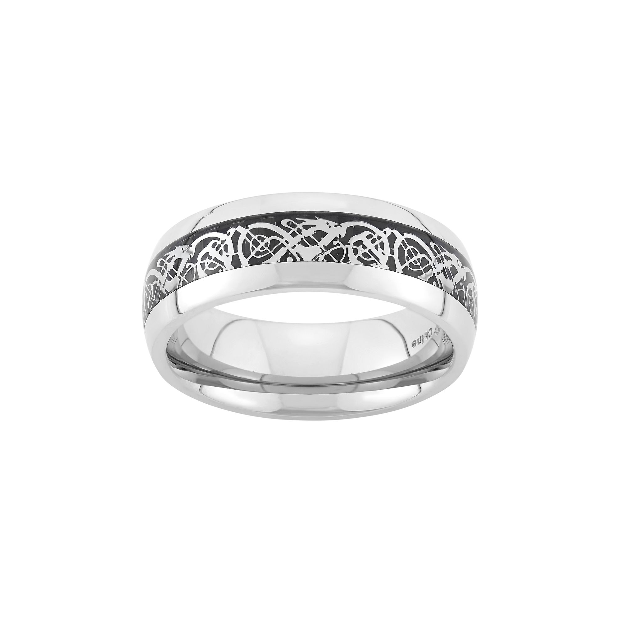 Two Tone Stainless Steel Wedding Band - Men, Mens, Size: 7, Multicolor