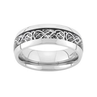 Two Tone Stainless Steel Wedding Band - Men