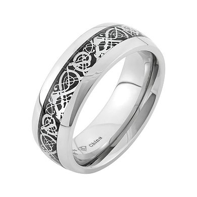 Two Tone Stainless Steel Wedding Band - Men