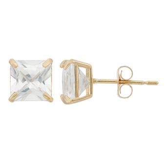 Designs by Gioelli Lab-Created White Sapphire 10k Gold Stud Earrings