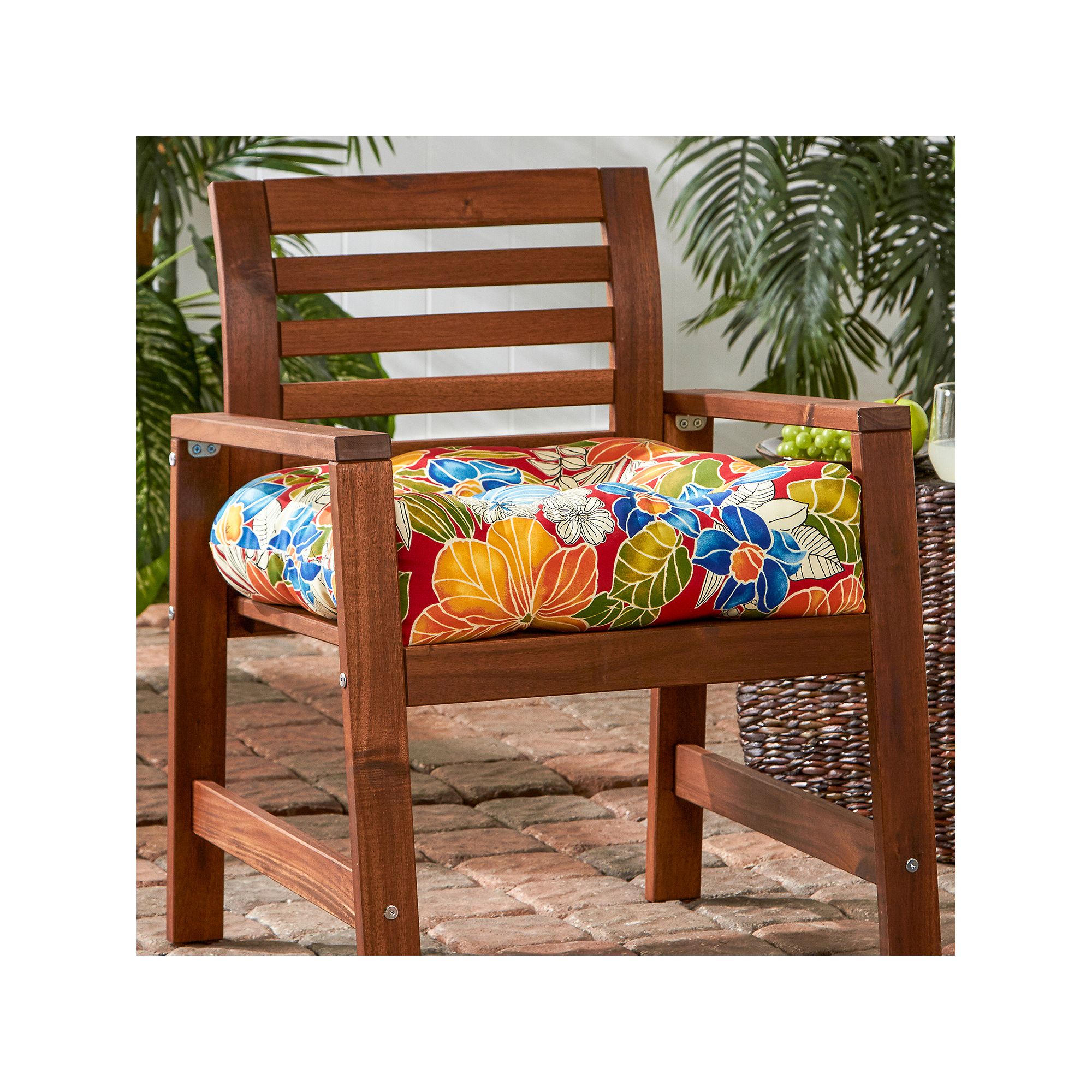Greendale Home Fashions Seat Cushion - 20 x 20, Aloha Red