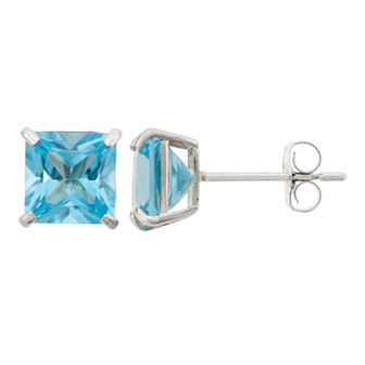 Designs by Gioelli Swiss Blue Topaz 10k White Gold Stud Earrings