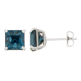 Designs by Gioelli London Blue Topaz 10k White Gold Stud Earrings