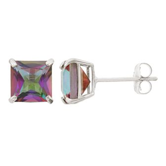 Designs by Gioelli Mystic Topaz 10k White Gold Stud Earrings