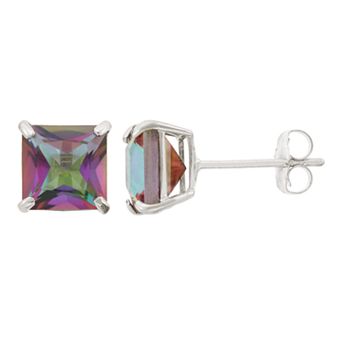 Designs by Gioelli Mystic Topaz 10k White Gold Stud Earrings