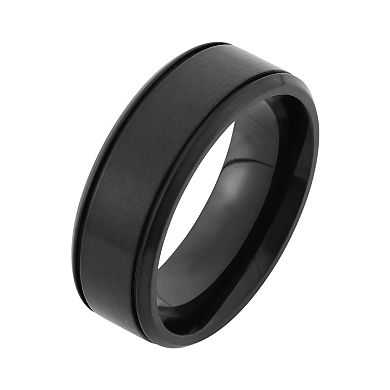 Black Ion-Plated Stainless Steel Wedding Band - Men