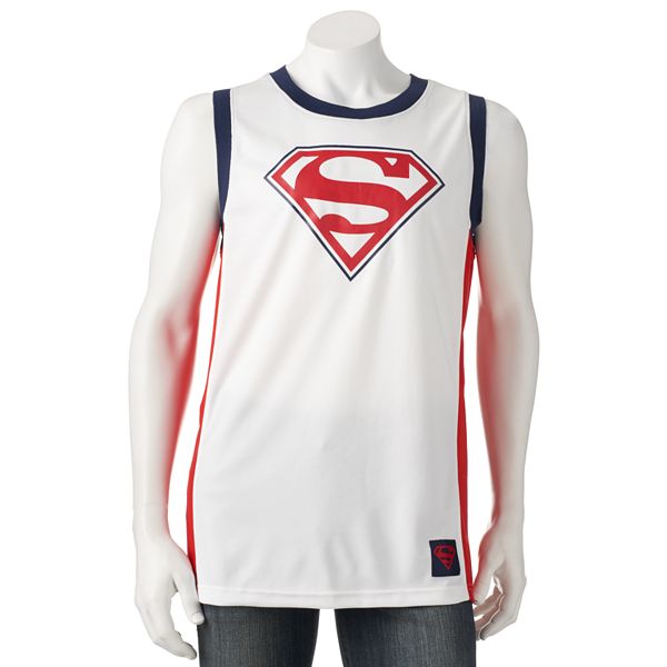 Vintage DC Comics Superman # 1 Basketball Style Jersey Men Large