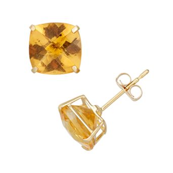 Designs by Gioelli Citrine 10k Gold Stud Earrings