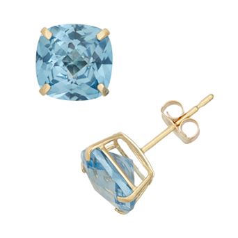 Designs by Gioelli Swiss Blue Topaz 10k Gold Stud Earrings