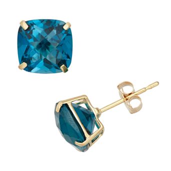 Designs by Gioelli London Blue Topaz 10k Gold Stud Earrings