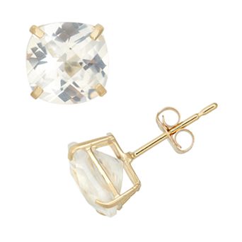 Designs by Gioelli Lab-Created White Sapphire 10k Gold Stud Earrings