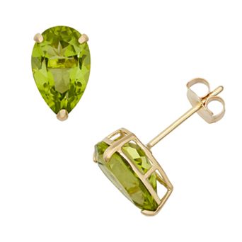 Designs by Gioelli Peridot 10k Gold Teardrop Stud Earrings