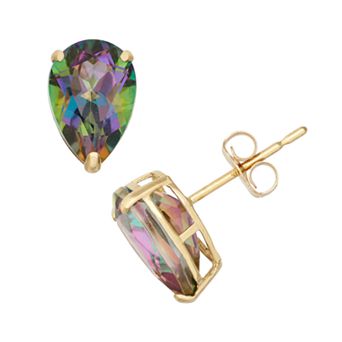 Designs by Gioelli Mystic Topaz 10k Gold Teardrop Stud Earrings