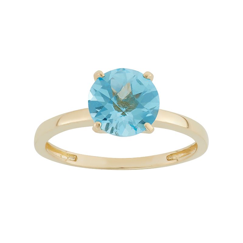 Swiss Blue Topaz 10k Gold Ring, Womens, Size: 5