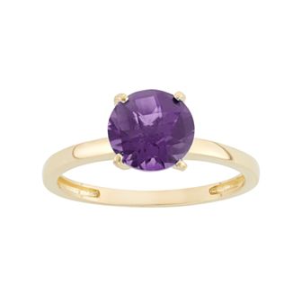 Designs by Gioelli Amethyst 10k Gold Solitaire Ring