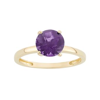Designs by Gioelli Amethyst 10k Gold Solitaire Ring