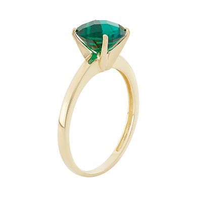 Designs by Gioelli Lab-Created Emerald 10k Gold Ring