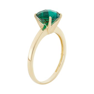 Lab-Created Emerald 10k Gold Ring